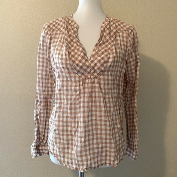 Holding Horses Lightweight Gingham Popover Blouse - Picture 2 of 7